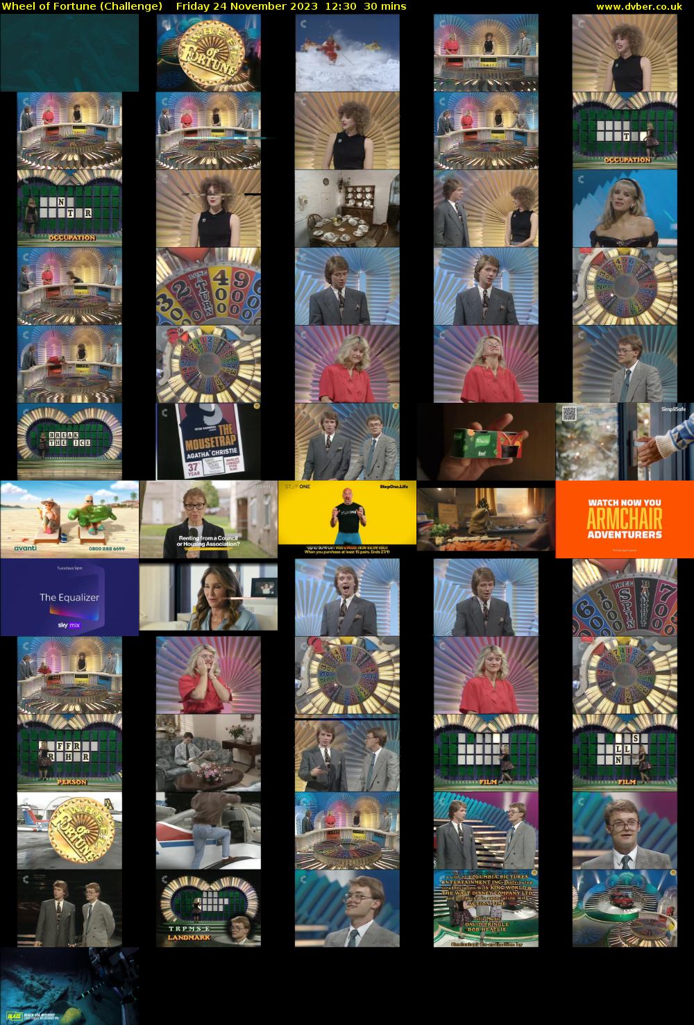 Wheel of Fortune (Challenge) Friday 24 November 2023 12:30 - 13:00