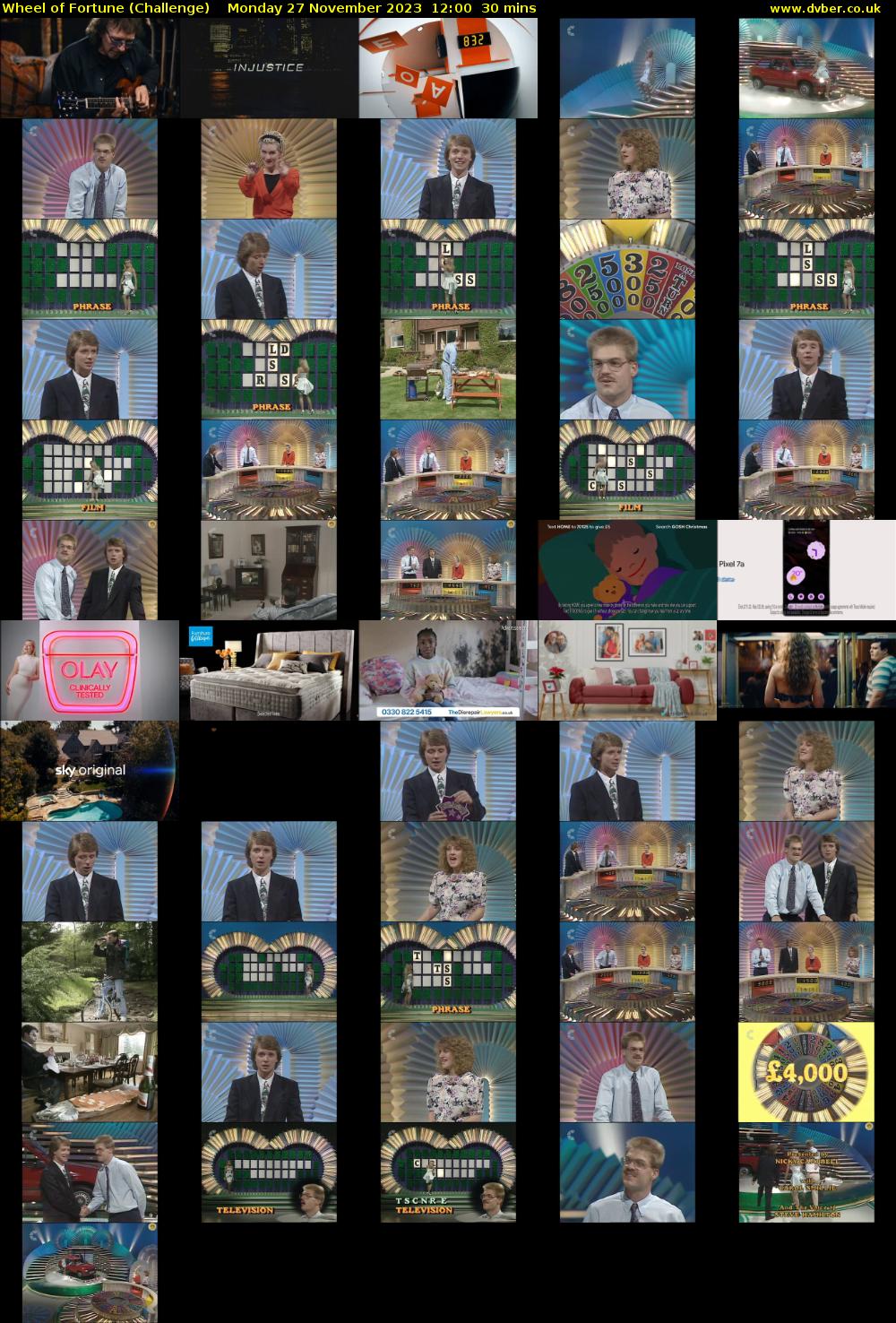 Wheel of Fortune (Challenge) Monday 27 November 2023 12:00 - 12:30