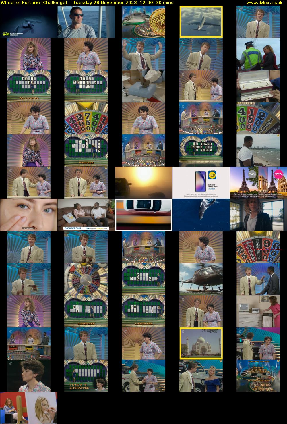 Wheel of Fortune (Challenge) Tuesday 28 November 2023 12:00 - 12:30