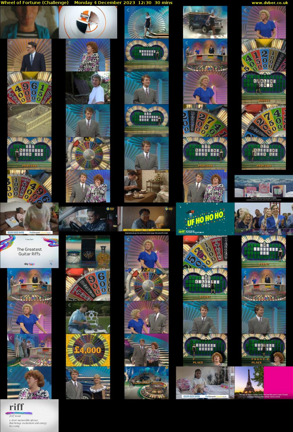 Wheel of Fortune (Challenge) Monday 4 December 2023 12:30 - 13:00