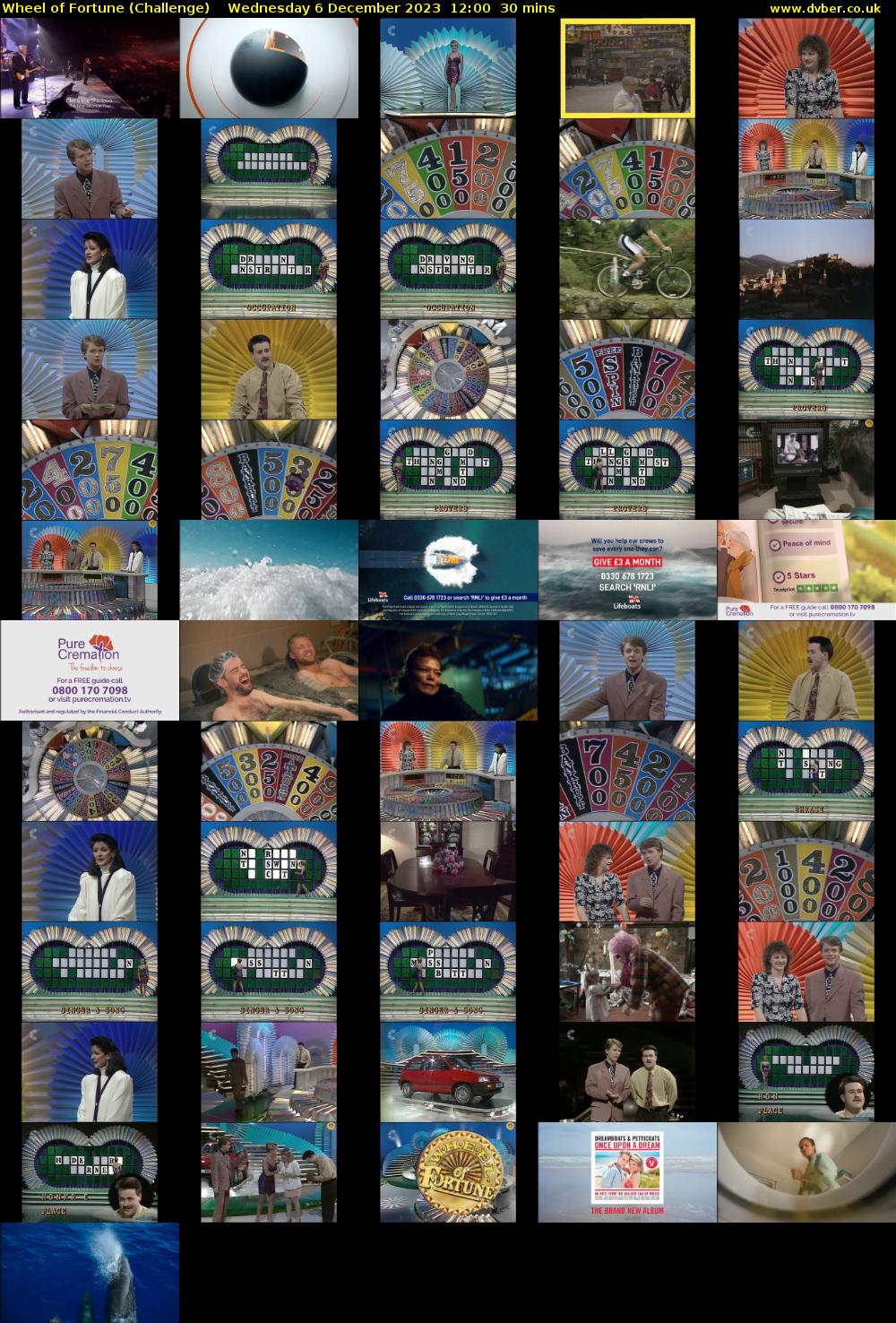 Wheel of Fortune (Challenge) Wednesday 6 December 2023 12:00 - 12:30