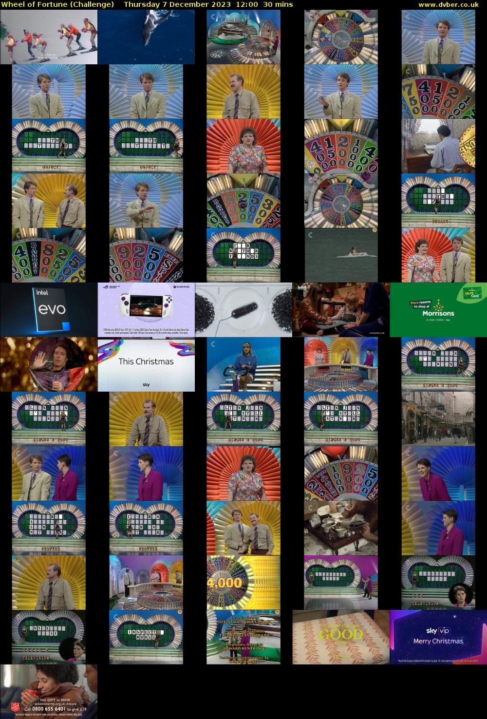 Wheel of Fortune (Challenge) Thursday 7 December 2023 12:00 - 12:30