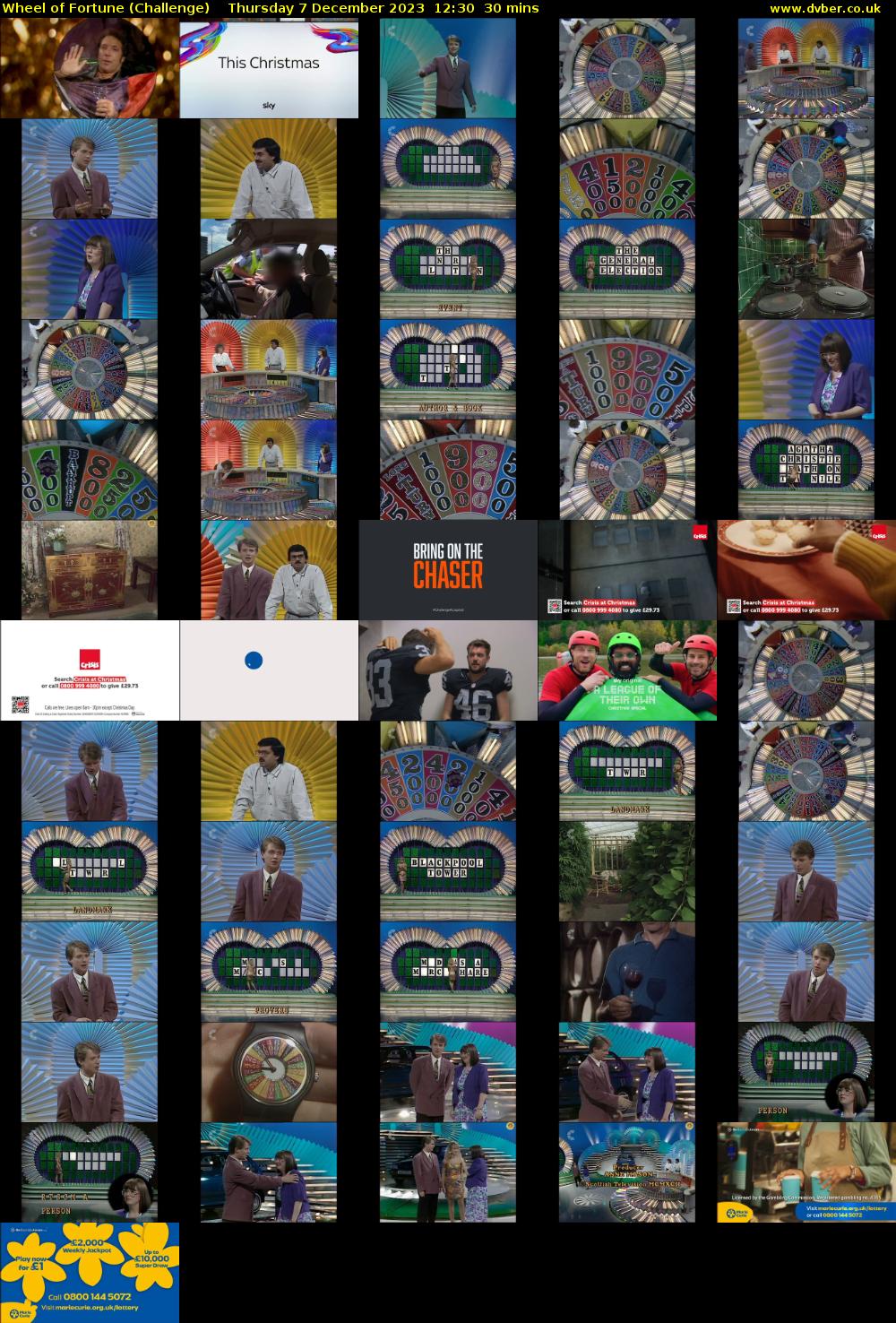 Wheel of Fortune (Challenge) Thursday 7 December 2023 12:30 - 13:00