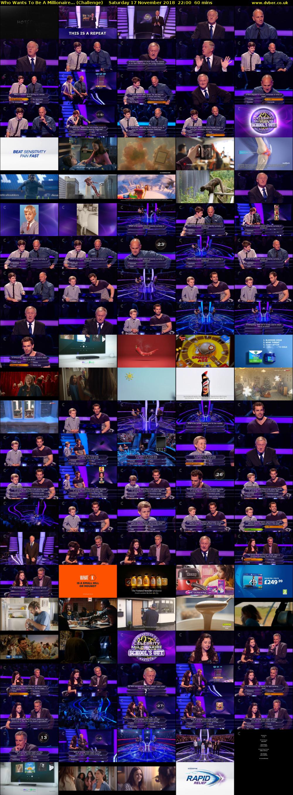 Who Wants To Be A Millionaire... (Challenge) Saturday 17 November 2018 22:00 - 23:00