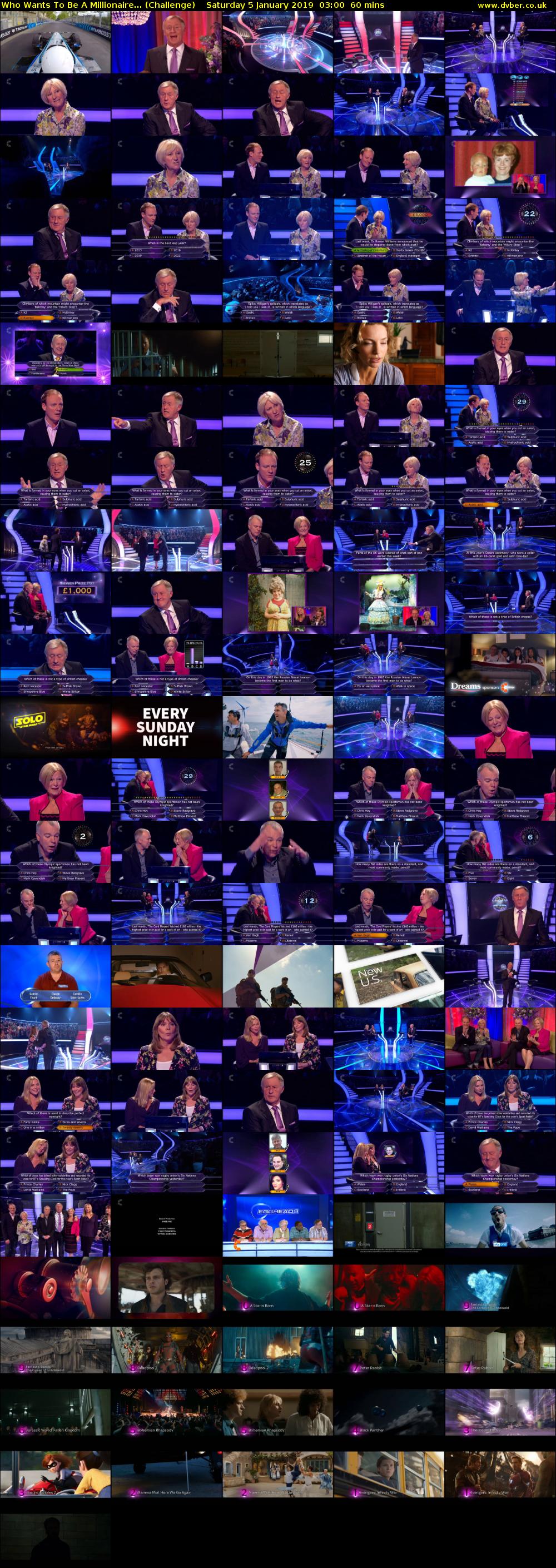 Who Wants To Be A Millionaire... (Challenge) Saturday 5 January 2019 03:00 - 04:00