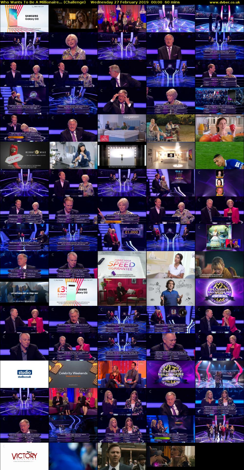 Who Wants To Be A Millionaire... (Challenge) Wednesday 27 February 2019 00:00 - 01:00
