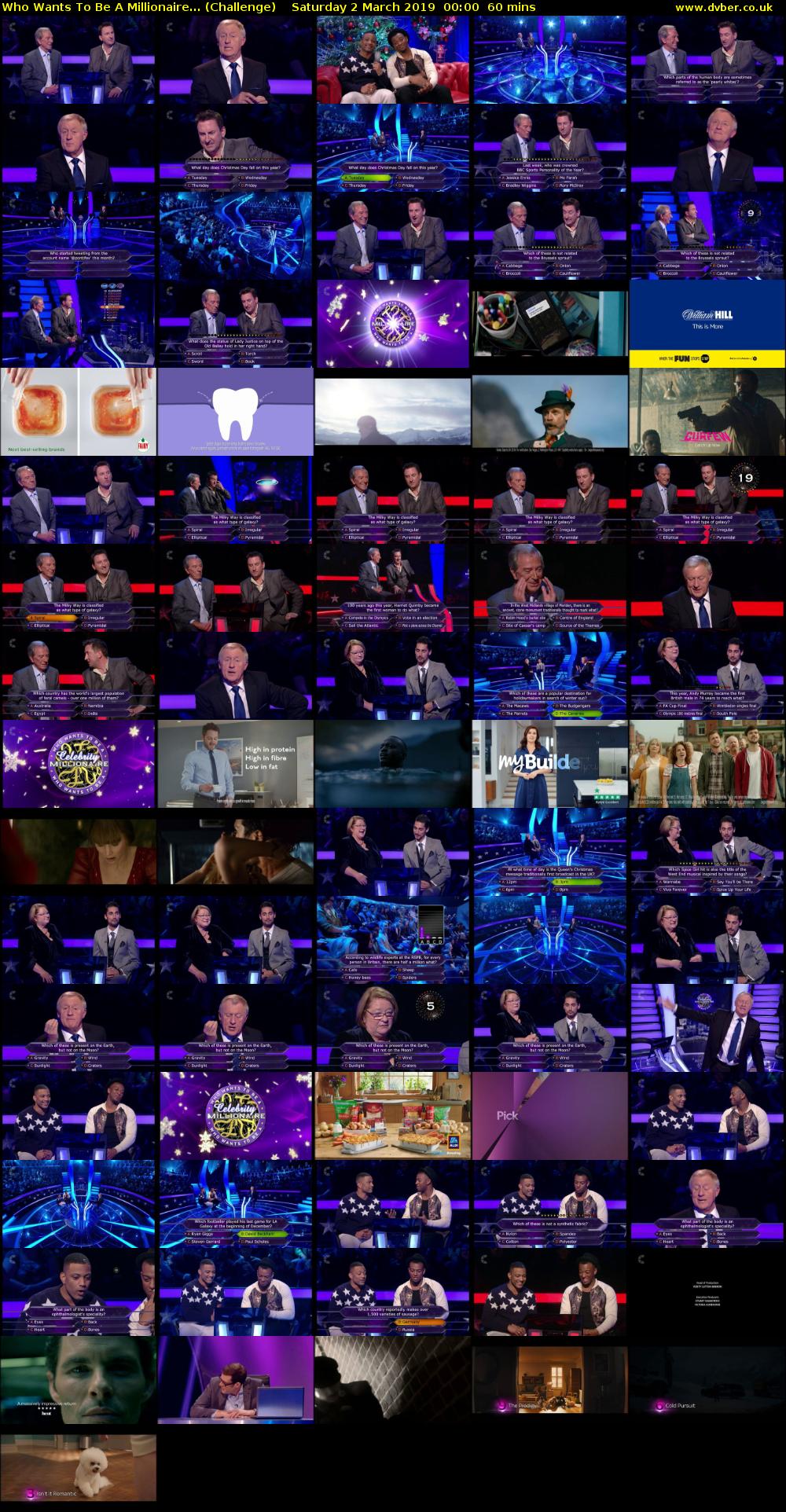 Who Wants To Be A Millionaire... (Challenge) Saturday 2 March 2019 00:00 - 01:00