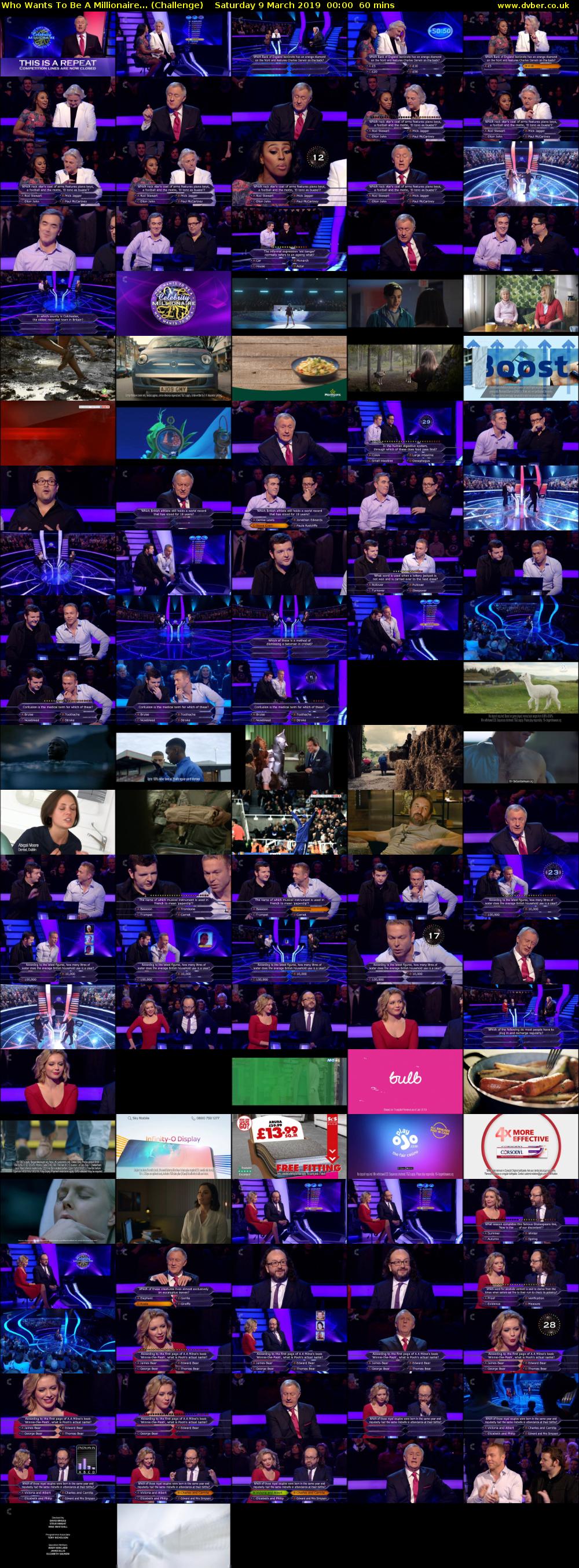 Who Wants To Be A Millionaire... (Challenge) Saturday 9 March 2019 00:00 - 01:00