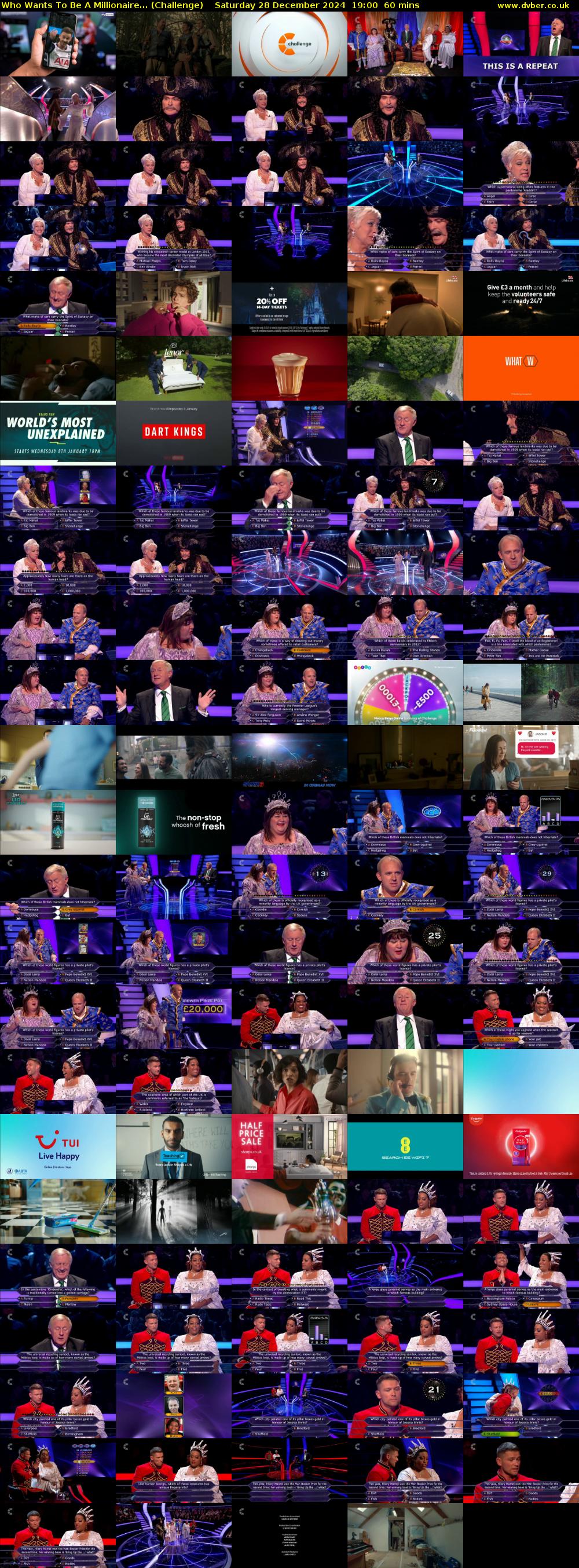 Who Wants To Be A Millionaire... (Challenge) Saturday 28 December 2024 19:00 - 20:00