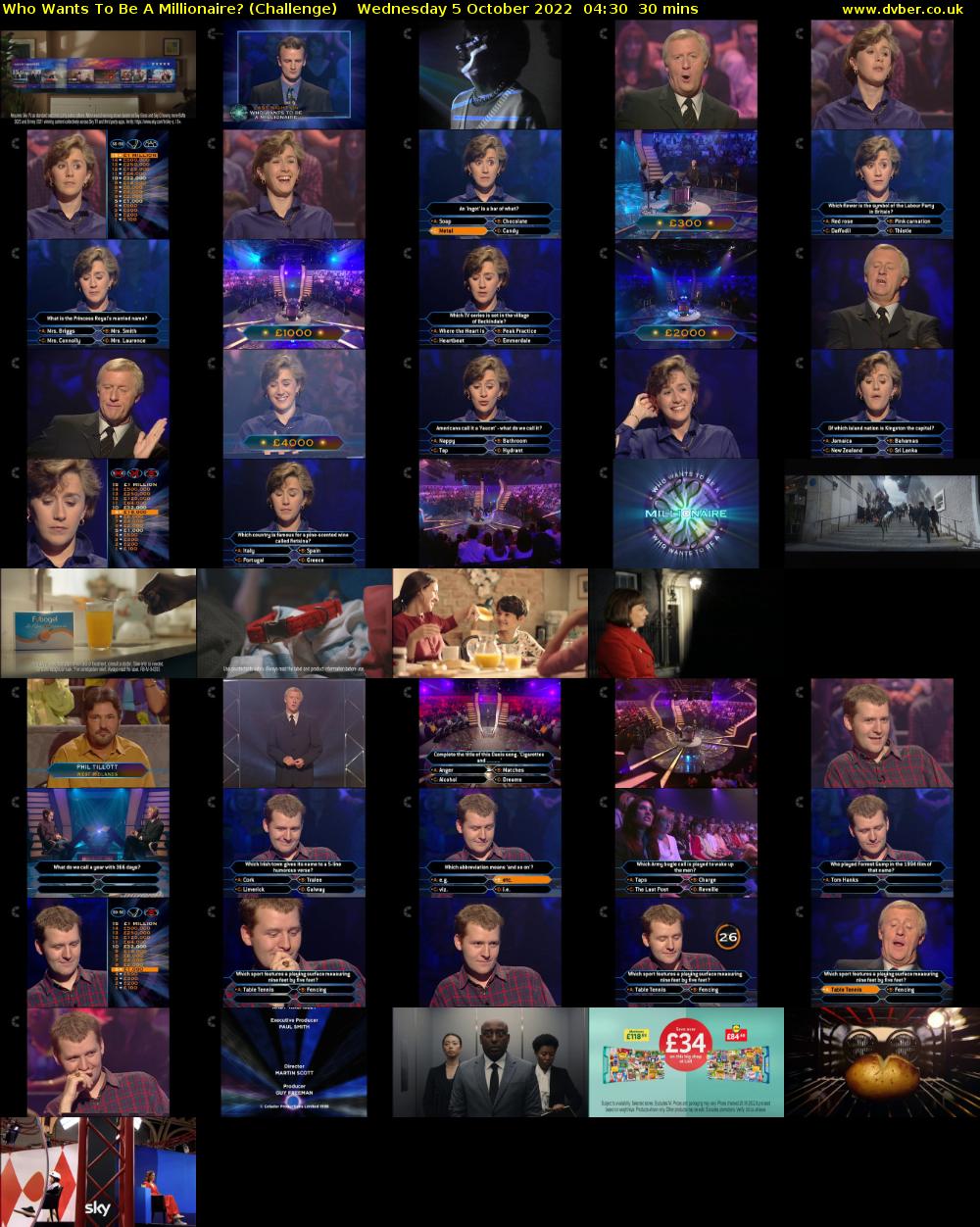 Who Wants To Be A Millionaire? (Challenge) Wednesday 5 October 2022 04:30 - 05:00