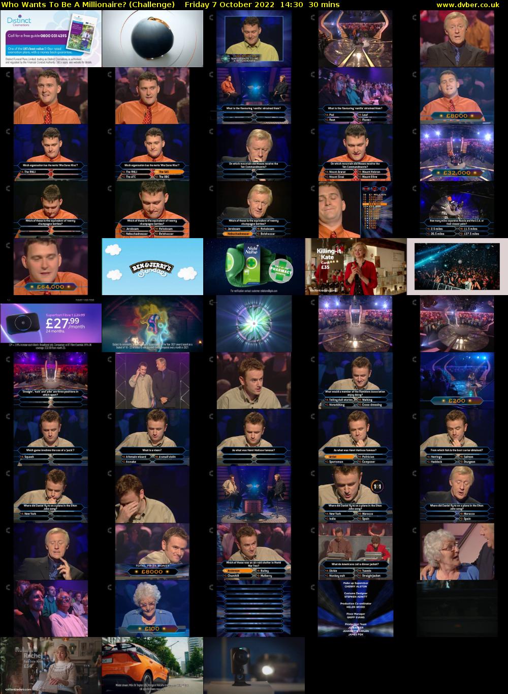 Who Wants To Be A Millionaire? (Challenge) Friday 7 October 2022 14:30 - 15:00