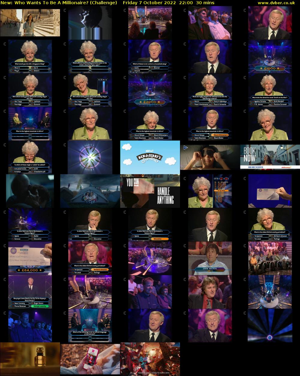 Who Wants To Be A Millionaire? (Challenge) Friday 7 October 2022 22:00 - 22:30