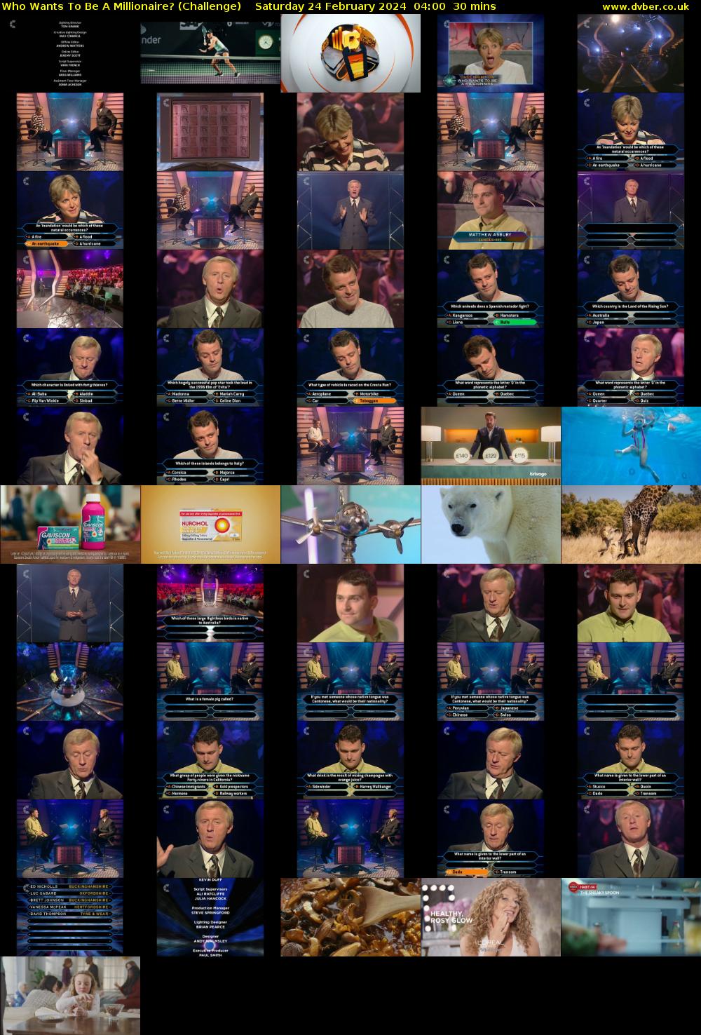 Who Wants To Be A Millionaire? (Challenge) Saturday 24 February 2024 04:00 - 04:30