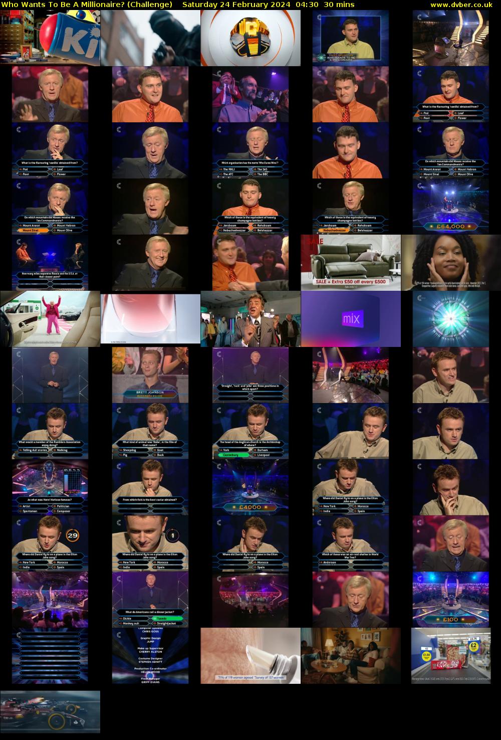 Who Wants To Be A Millionaire? (Challenge) Saturday 24 February 2024 04:30 - 05:00