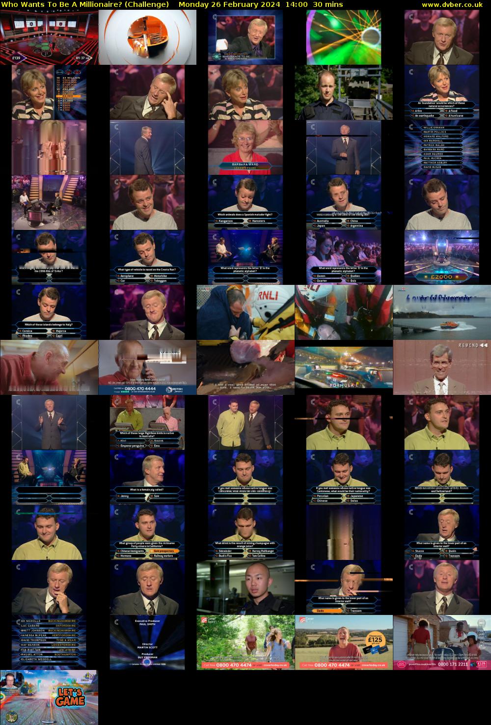 Who Wants To Be A Millionaire? (Challenge) Monday 26 February 2024 14:00 - 14:30