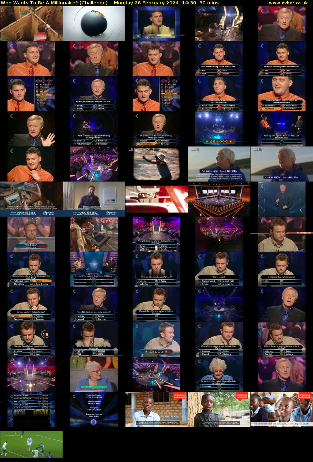 Who Wants To Be A Millionaire? (Challenge) Monday 26 February 2024 14:30 - 15:00