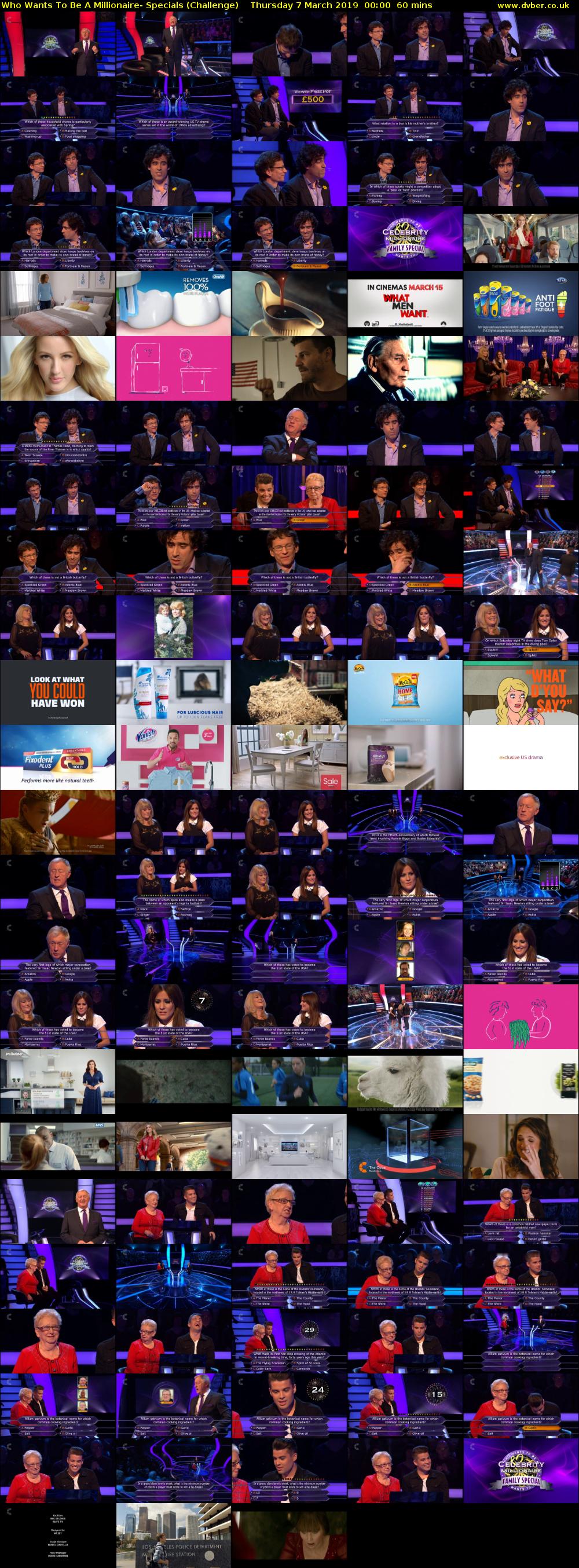 Who Wants To Be A Millionaire- Specials (Challenge) Thursday 7 March 2019 00:00 - 01:00