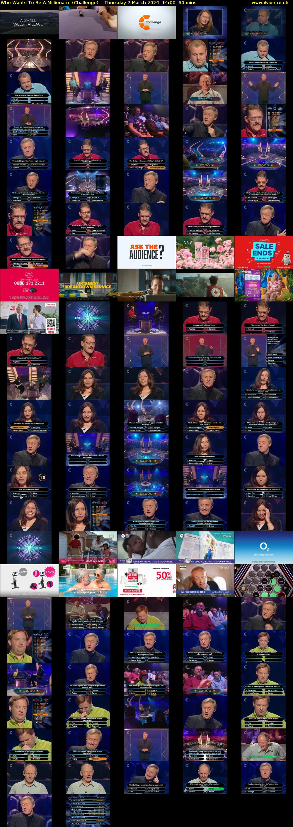 Who Wants To Be A Millionaire (Challenge) Thursday 7 March 2024 14:00 - 15:00