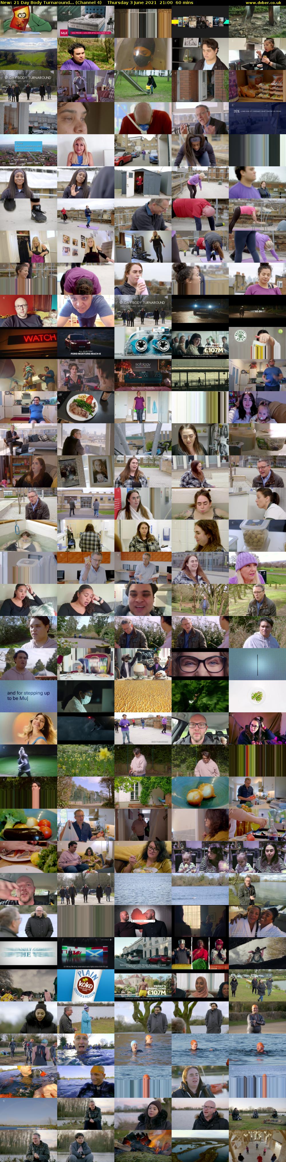 21 Day Body Turnaround... (Channel 4) Thursday 3 June 2021 21:00 - 22:00