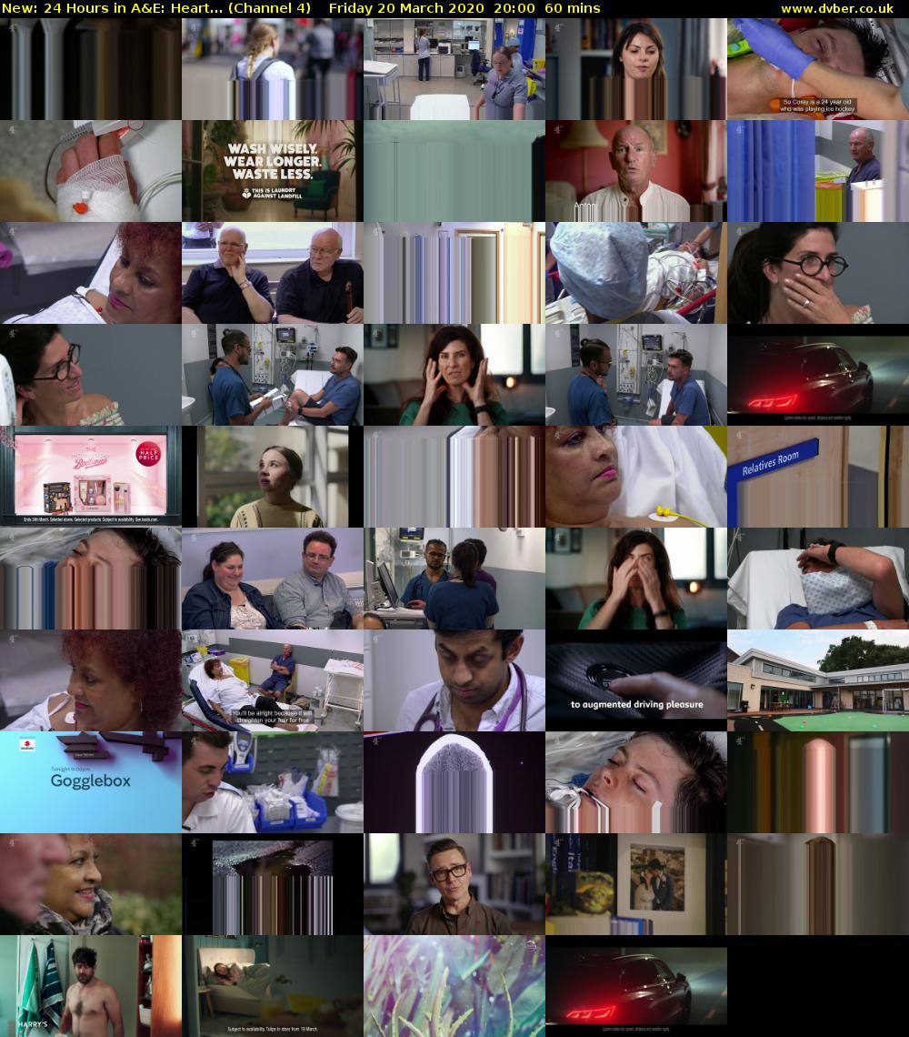 24 Hours in A&E: Heart... (Channel 4) Friday 20 March 2020 20:00 - 21:00