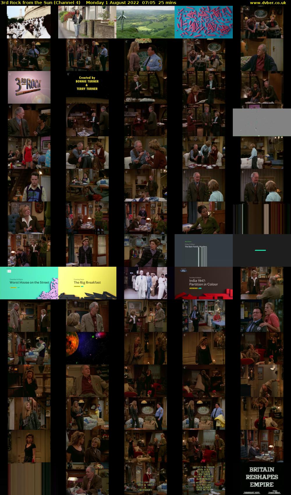3rd Rock from the Sun (Channel 4) Monday 1 August 2022 07:05 - 07:30