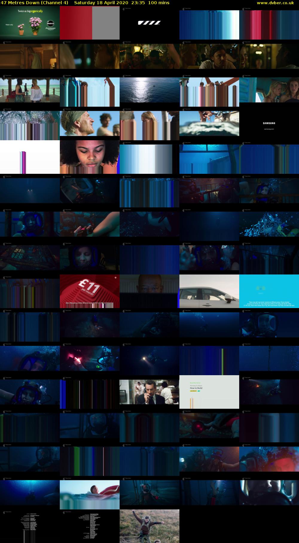 47 Metres Down (Channel 4) Saturday 18 April 2020 23:35 - 01:15