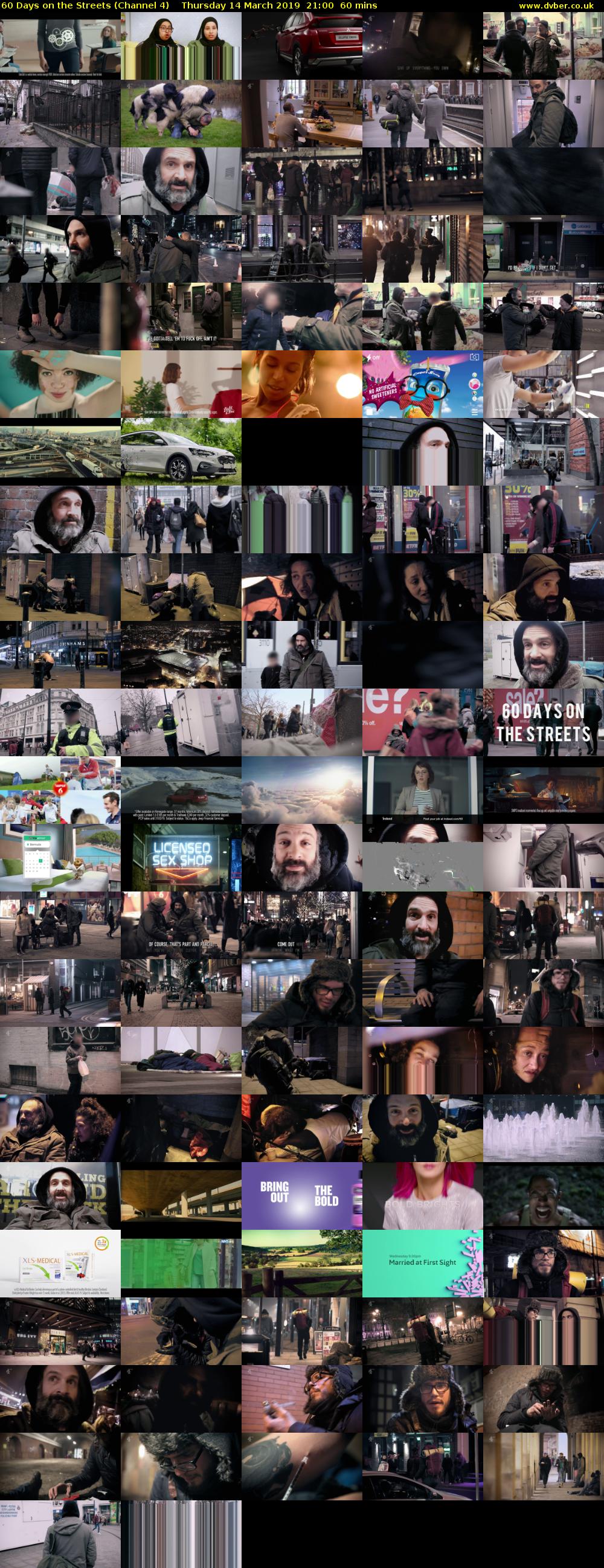 60 Days on the Streets (Channel 4) Thursday 14 March 2019 21:00 - 22:00