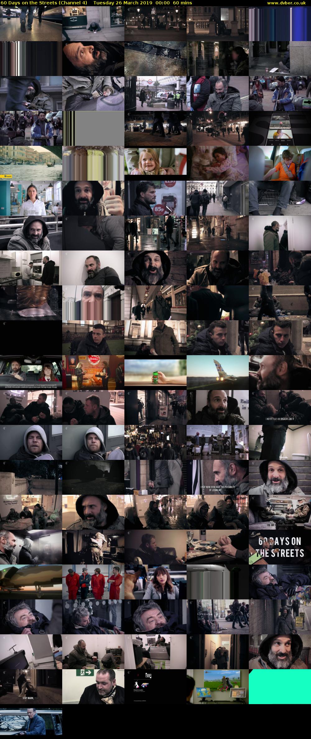 60 Days on the Streets (Channel 4) Tuesday 26 March 2019 00:00 - 01:00