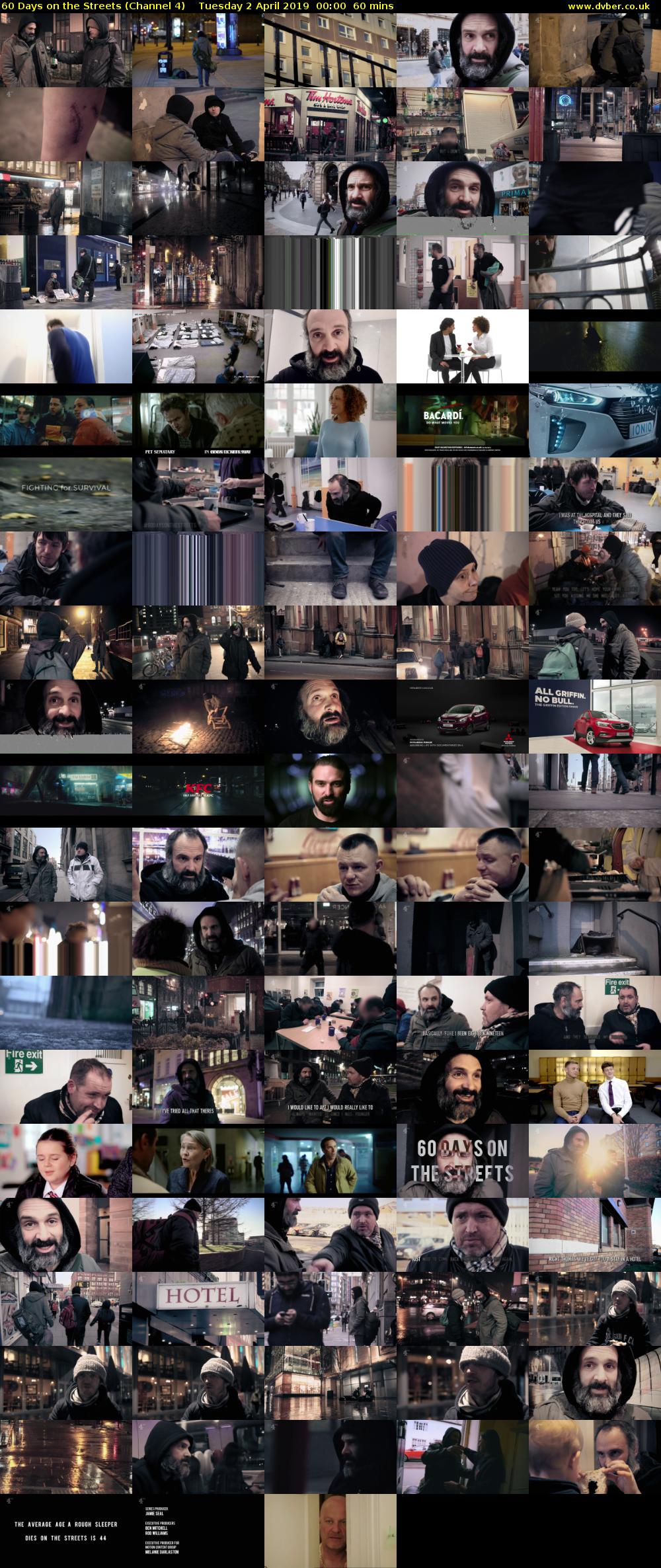 60 Days on the Streets (Channel 4) Tuesday 2 April 2019 00:00 - 01:00