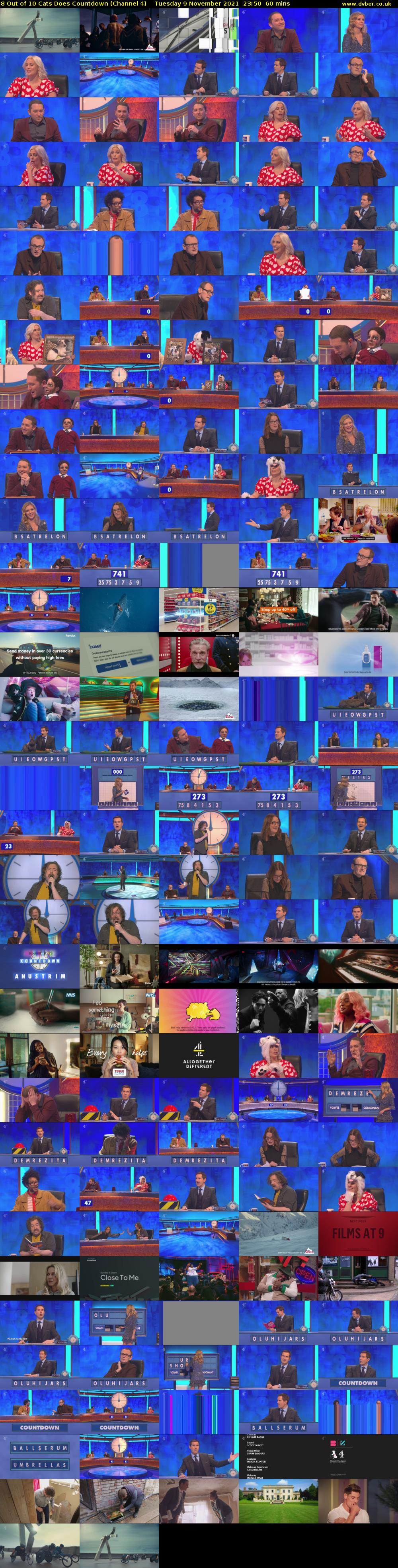 8 Out of 10 Cats Does Countdown (Channel 4) Tuesday 9 November 2021 23:50 - 00:50