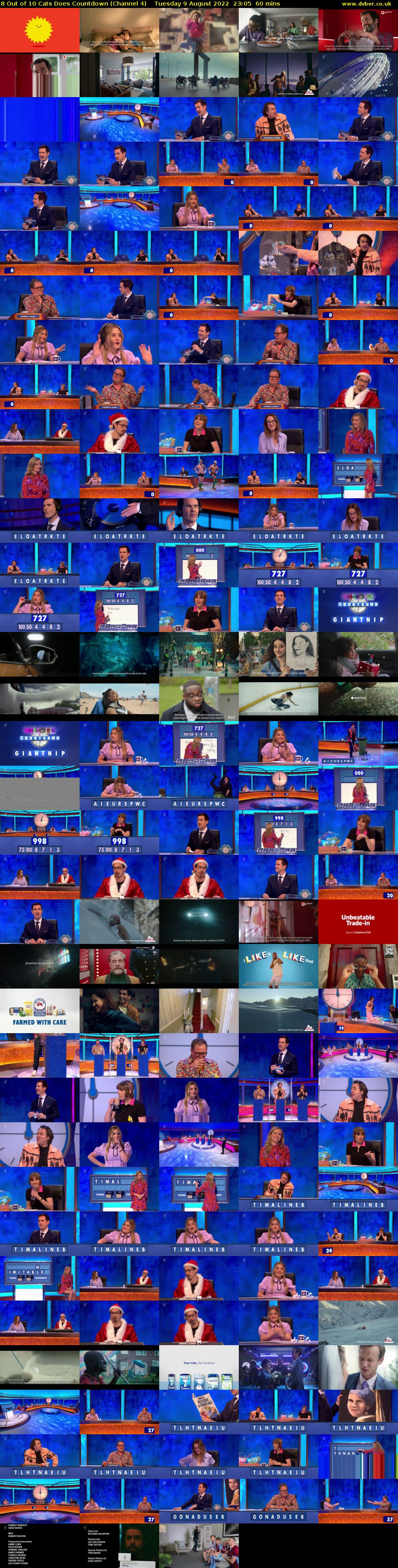 8 Out of 10 Cats Does Countdown (Channel 4) Tuesday 9 August 2022 23:05 - 00:05