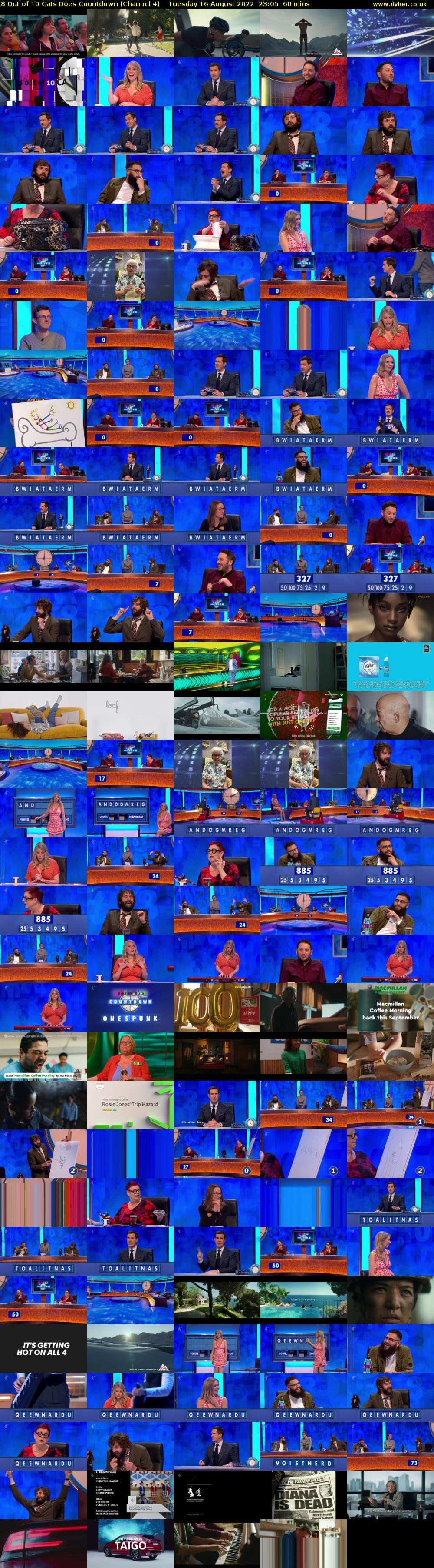8 Out of 10 Cats Does Countdown (Channel 4) Tuesday 16 August 2022 23:05 - 00:05