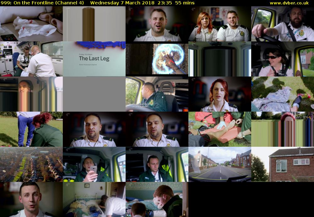 999: On the Frontline (Channel 4) Wednesday 7 March 2018 23:35 - 00:30