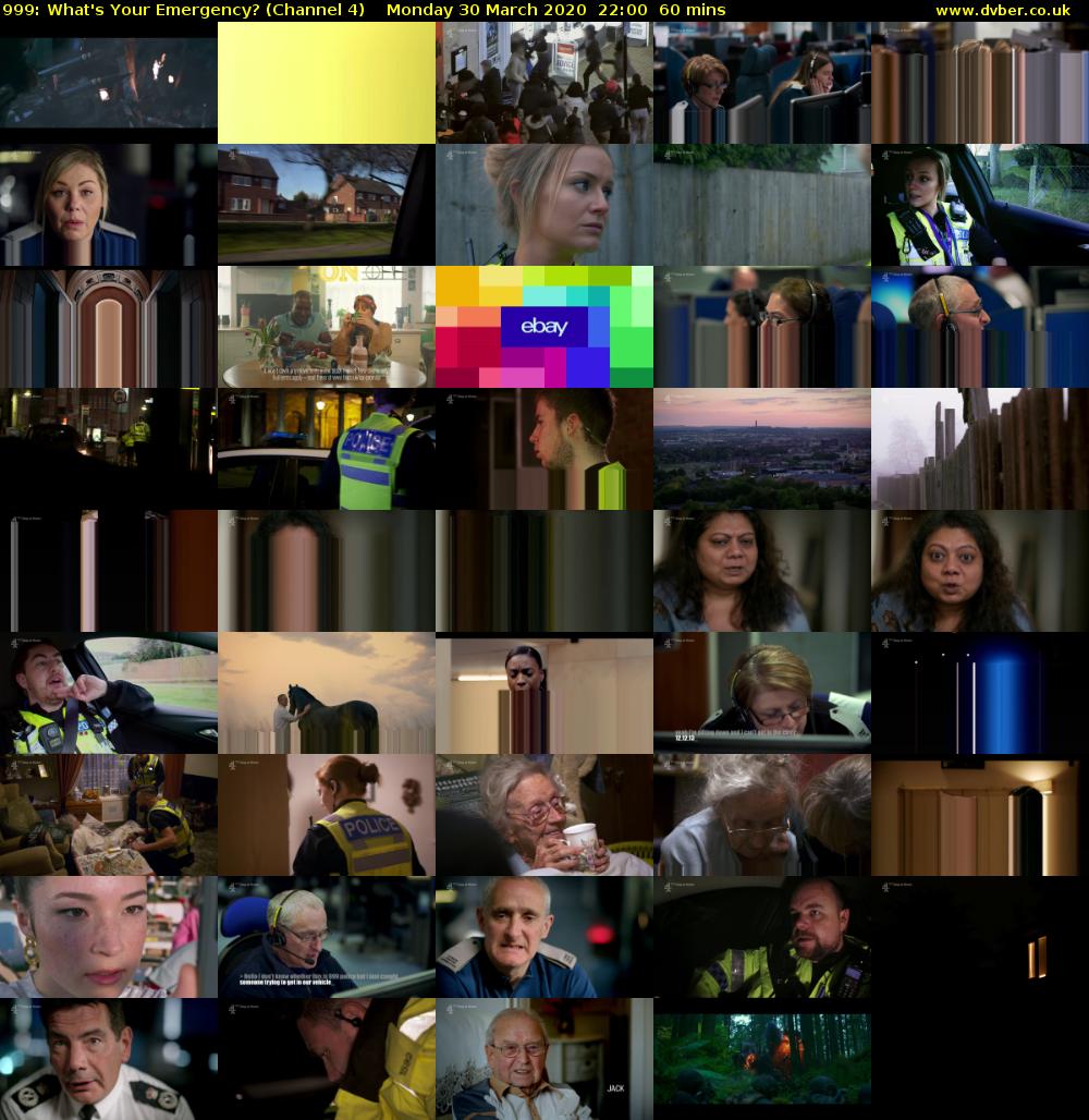 999: What's Your Emergency? (Channel 4) Monday 30 March 2020 22:00 - 23:00
