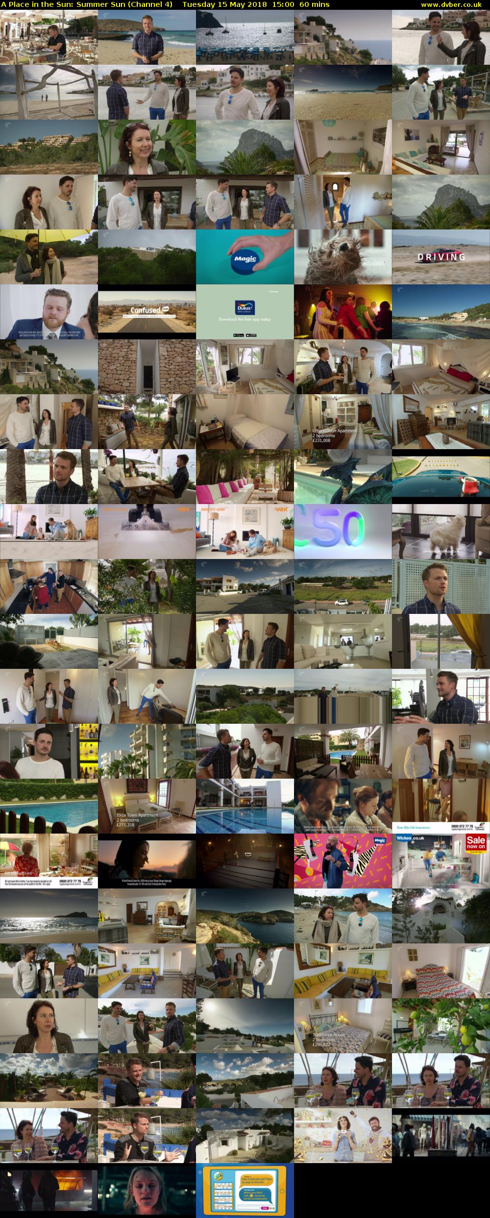 A Place in the Sun: Summer Sun (Channel 4) Tuesday 15 May 2018 15:00 - 16:00