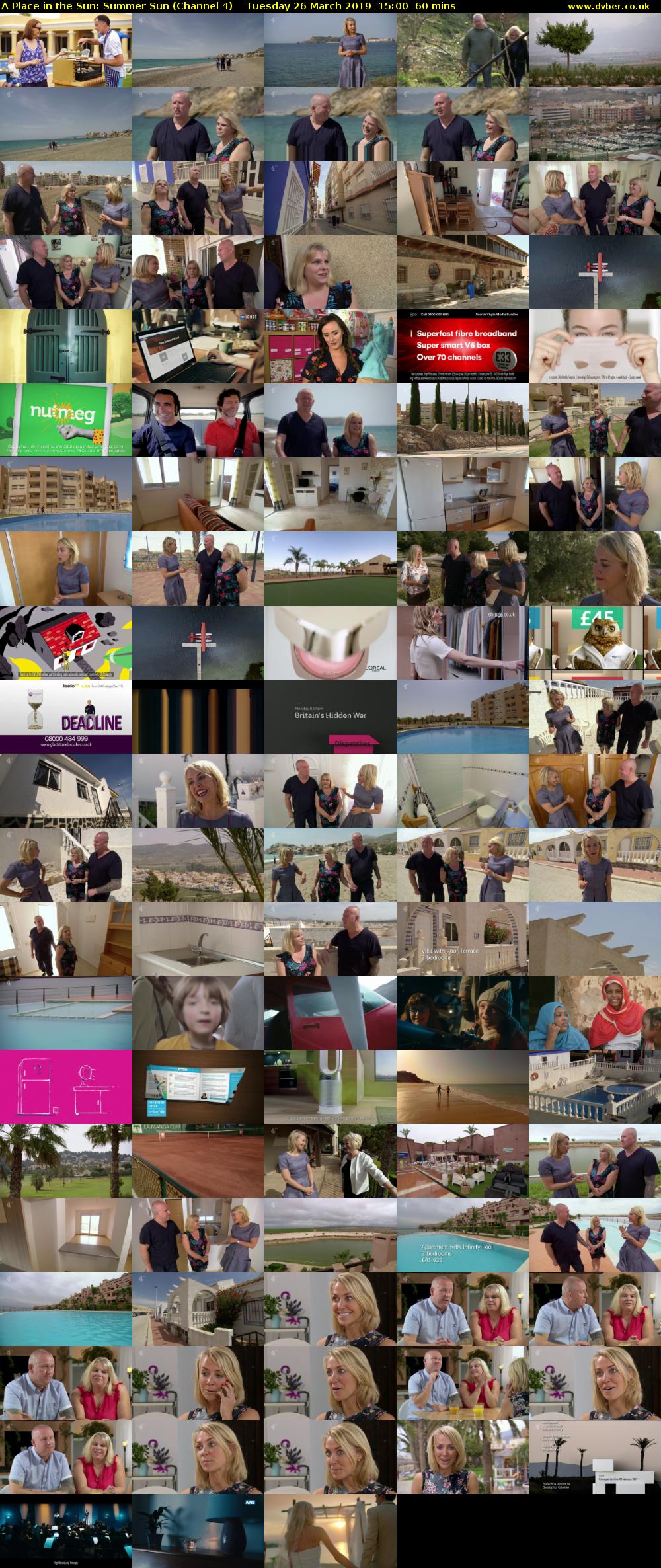 A Place in the Sun: Summer Sun (Channel 4) Tuesday 26 March 2019 15:00 - 16:00