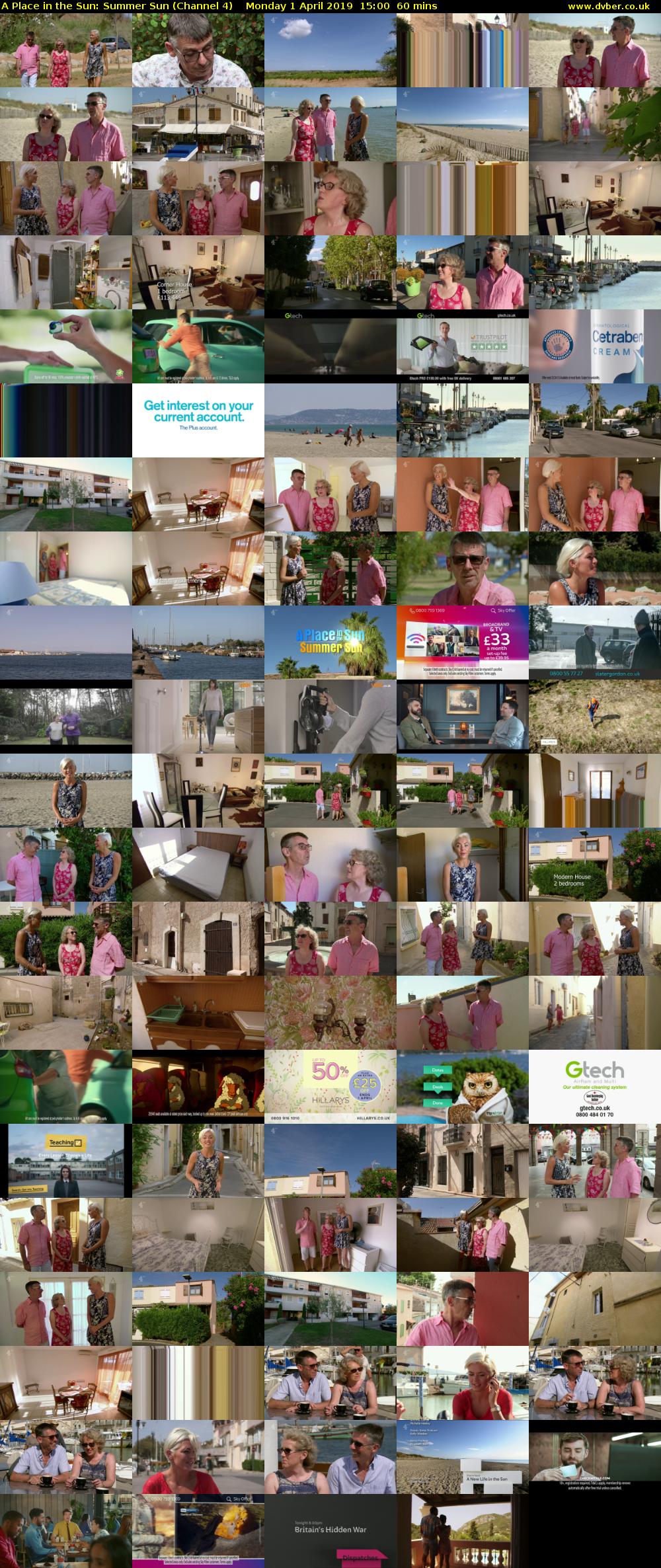 A Place in the Sun: Summer Sun (Channel 4) Monday 1 April 2019 15:00 - 16:00