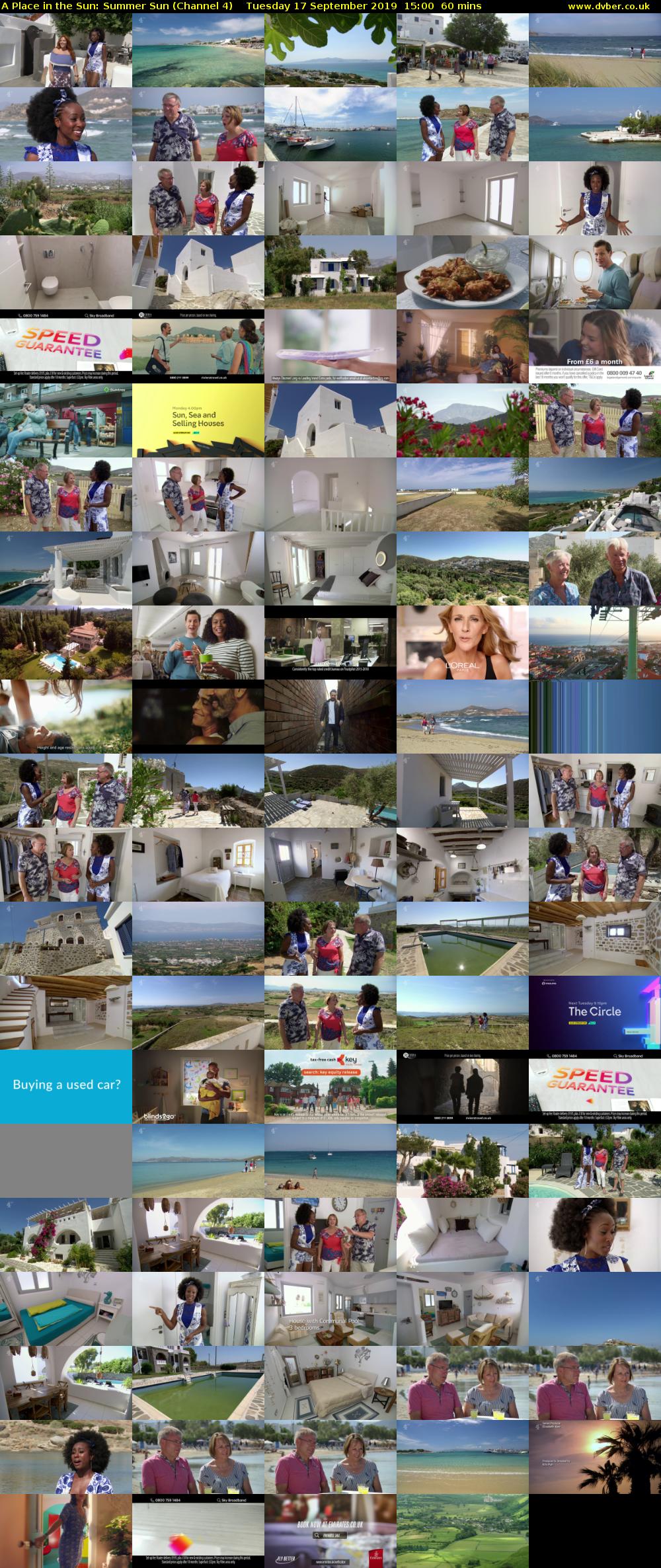 A Place in the Sun: Summer Sun (Channel 4) Tuesday 17 September 2019 15:00 - 16:00
