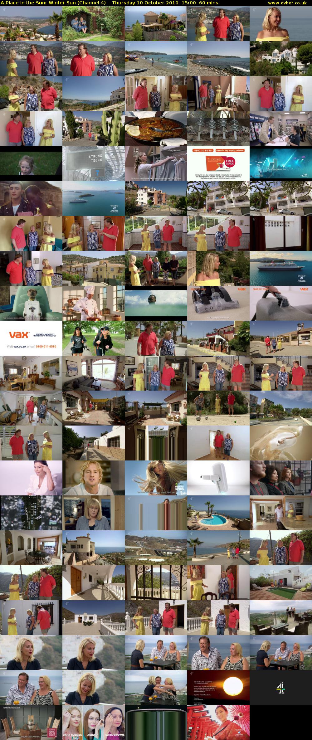 A Place in the Sun: Winter Sun (Channel 4) Thursday 10 October 2019 15:00 - 16:00