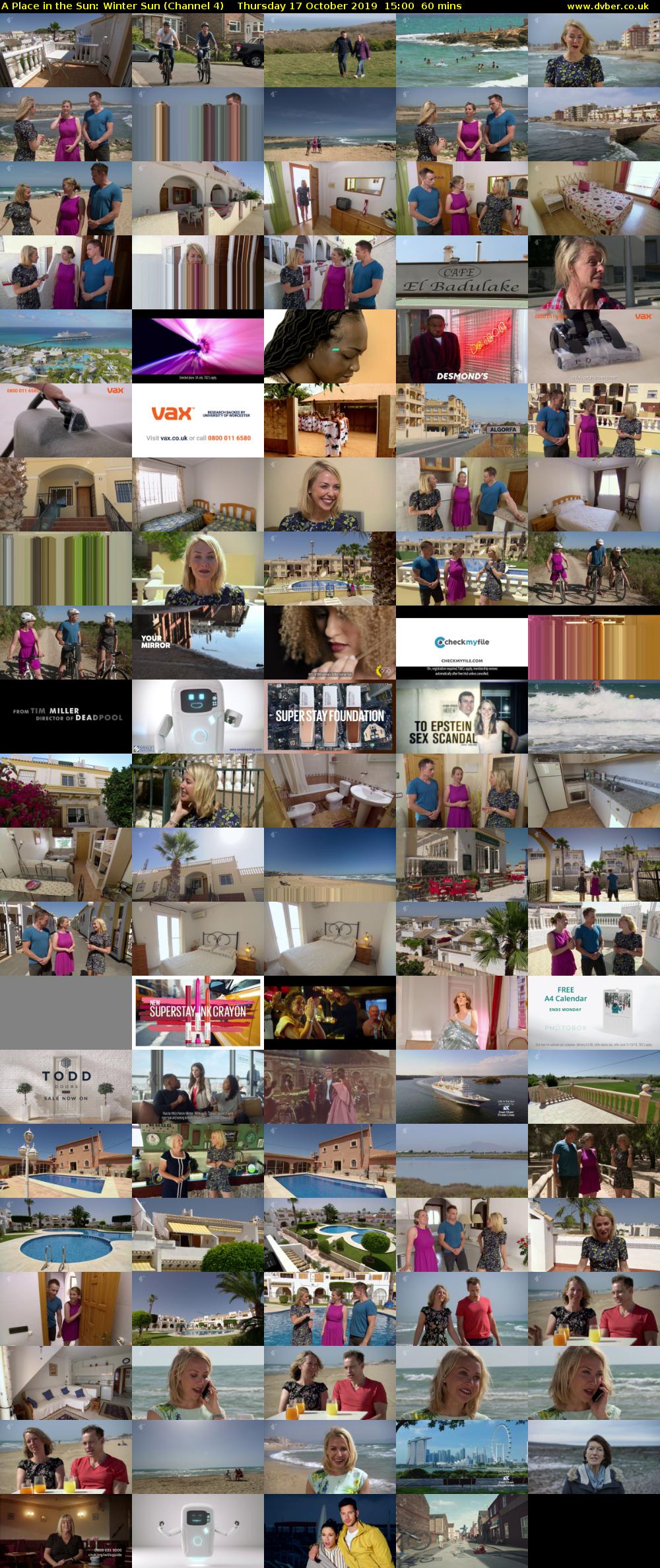 A Place in the Sun: Winter Sun (Channel 4) Thursday 17 October 2019 15:00 - 16:00