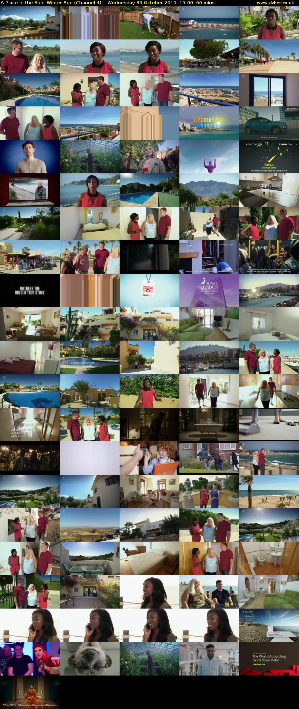 A Place in the Sun: Winter Sun (Channel 4) Wednesday 30 October 2019 15:00 - 16:00