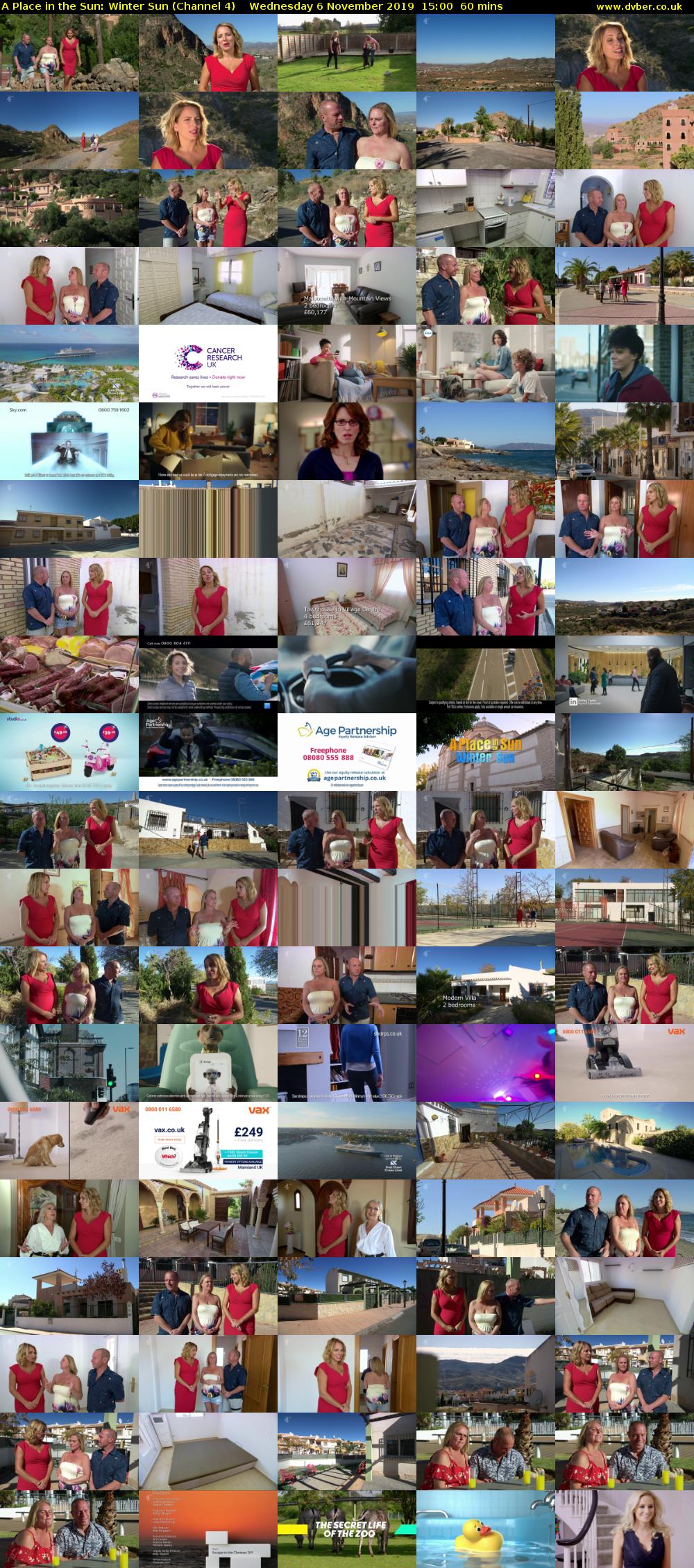 A Place in the Sun: Winter Sun (Channel 4) Wednesday 6 November 2019 15:00 - 16:00