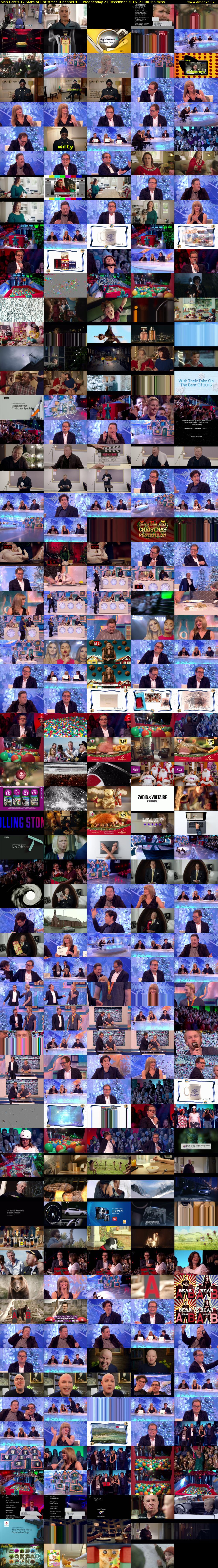 Alan Carr's 12 Stars of Christmas (Channel 4) Wednesday 21 December 2016 22:00 - 23:05