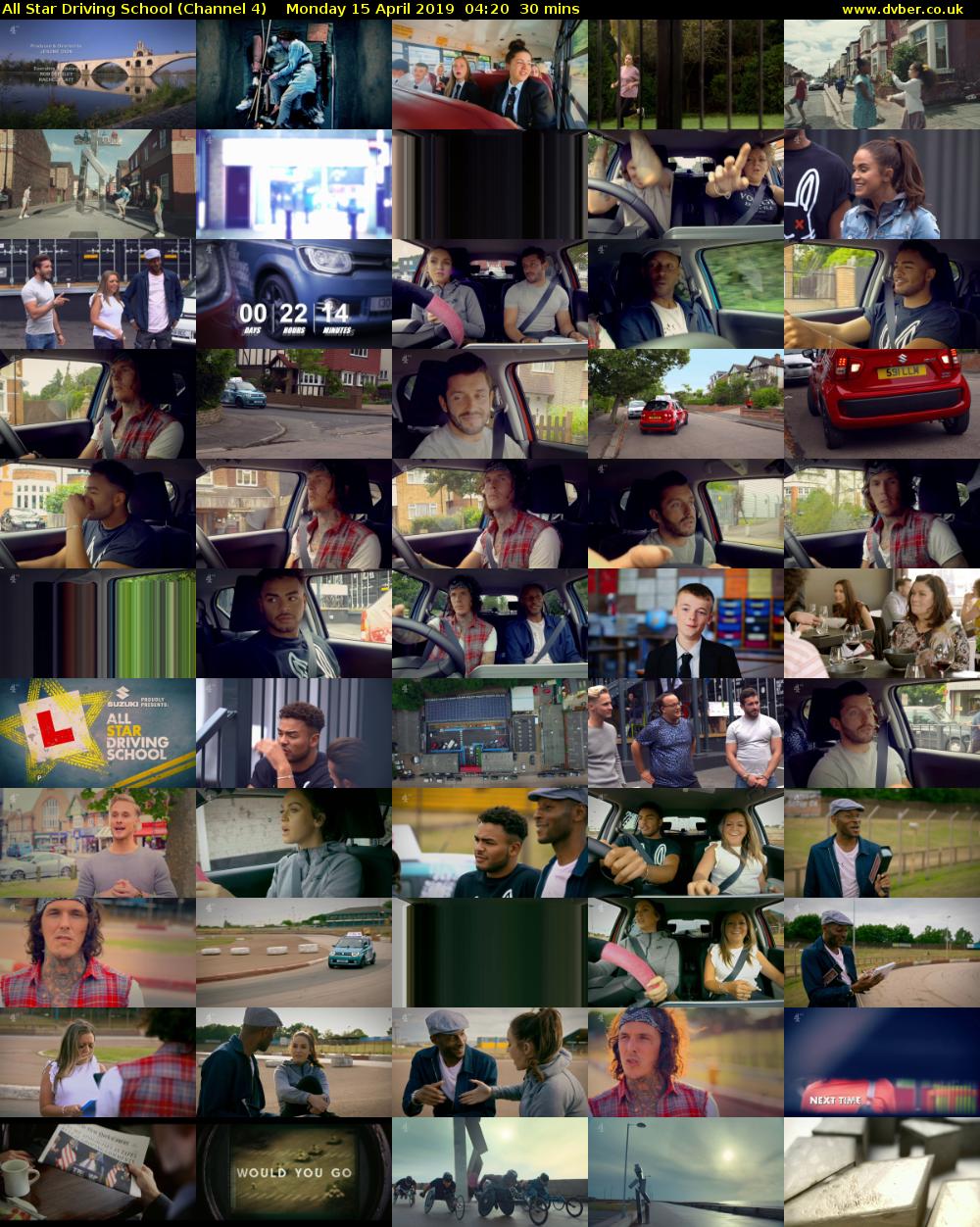 All Star Driving School (Channel 4) Monday 15 April 2019 04:20 - 04:50