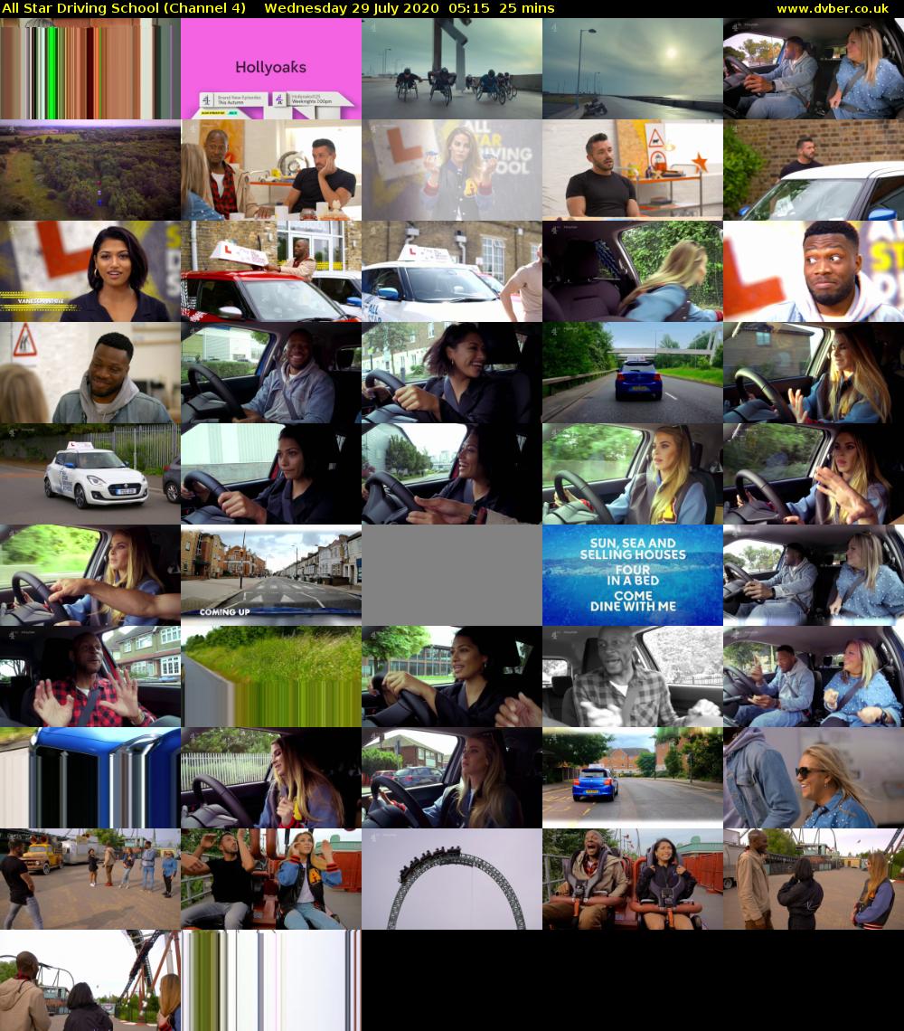 All Star Driving School (Channel 4) Wednesday 29 July 2020 05:15 - 05:40