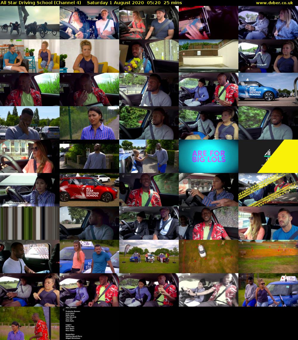 All Star Driving School (Channel 4) Saturday 1 August 2020 05:20 - 05:45