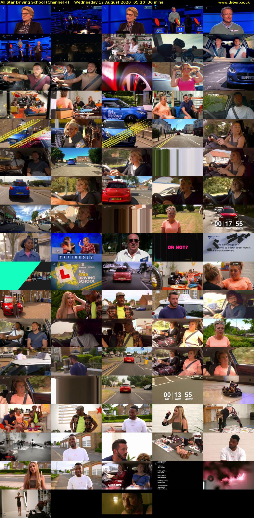 All Star Driving School (Channel 4) Wednesday 12 August 2020 05:20 - 05:50