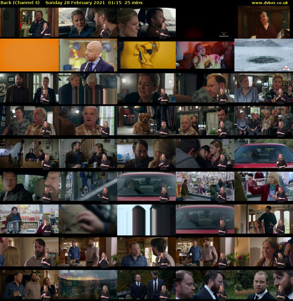 Back (Channel 4) Sunday 28 February 2021 01:15 - 01:40