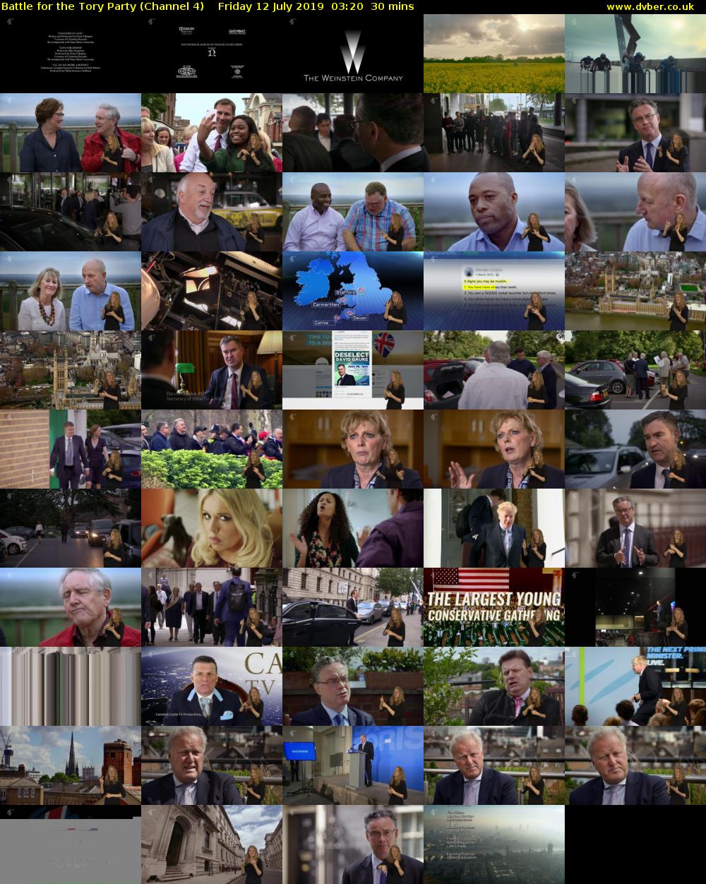 Battle for the Tory Party (Channel 4) Friday 12 July 2019 03:20 - 03:50