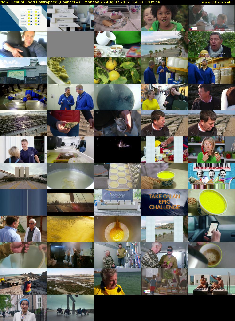 Best of Food Unwrapped (Channel 4) Monday 26 August 2019 19:30 - 20:00